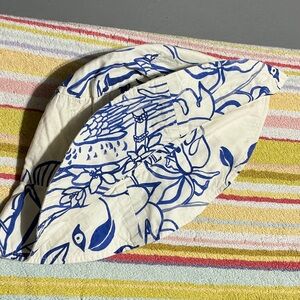 Blue and White Patterned Bucket Hat